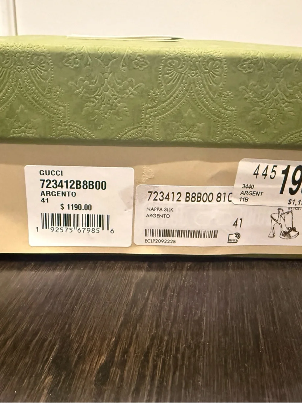 Gucci Silver Metallic T-Strap Platform Sandals - Picture 4 of 12